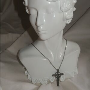 Norse Style Silver Cross Necklace